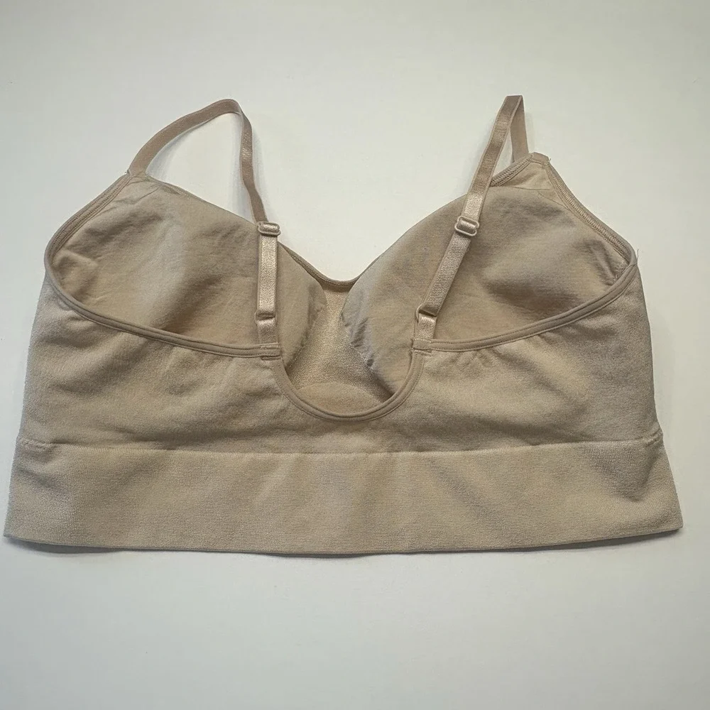 Wacoal 835575 B-Smooth Wire Free Bralette Bra Seamless‎ Lined Womens XL 1X Sand - Picture 4 of 7